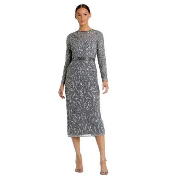 Mac Duggal 5521 Embellished Illusion Sheath Dress NWT - Picture 1 of 7
